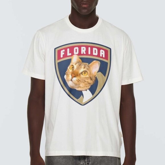 Paul Maurice Cat Meme T Shirt Florida Panthers Hockey Graphic Fan Gift Retro Tee - Picture 1 of 5
